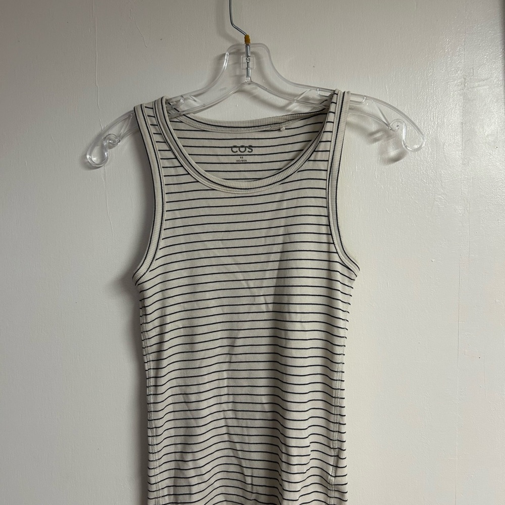COS Striped Tank Top Cream and Black
